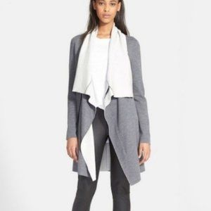 VINCE Two-Tone Drape OPEN FRONT sweater JACKET SMALL